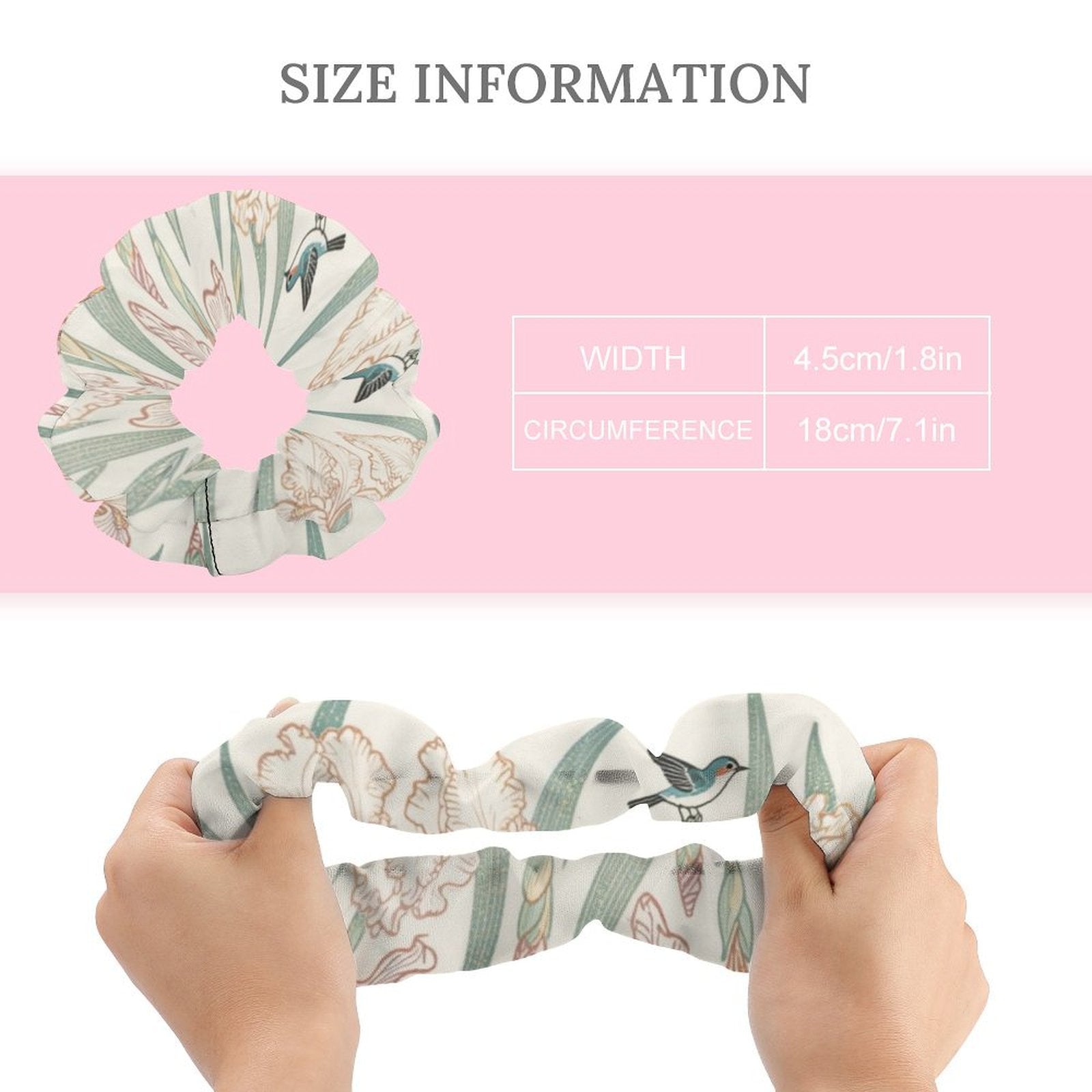 Personalized Picture Ruffled Hair Bands Custom Hair Tie Blooming Circle-larkway tradelink