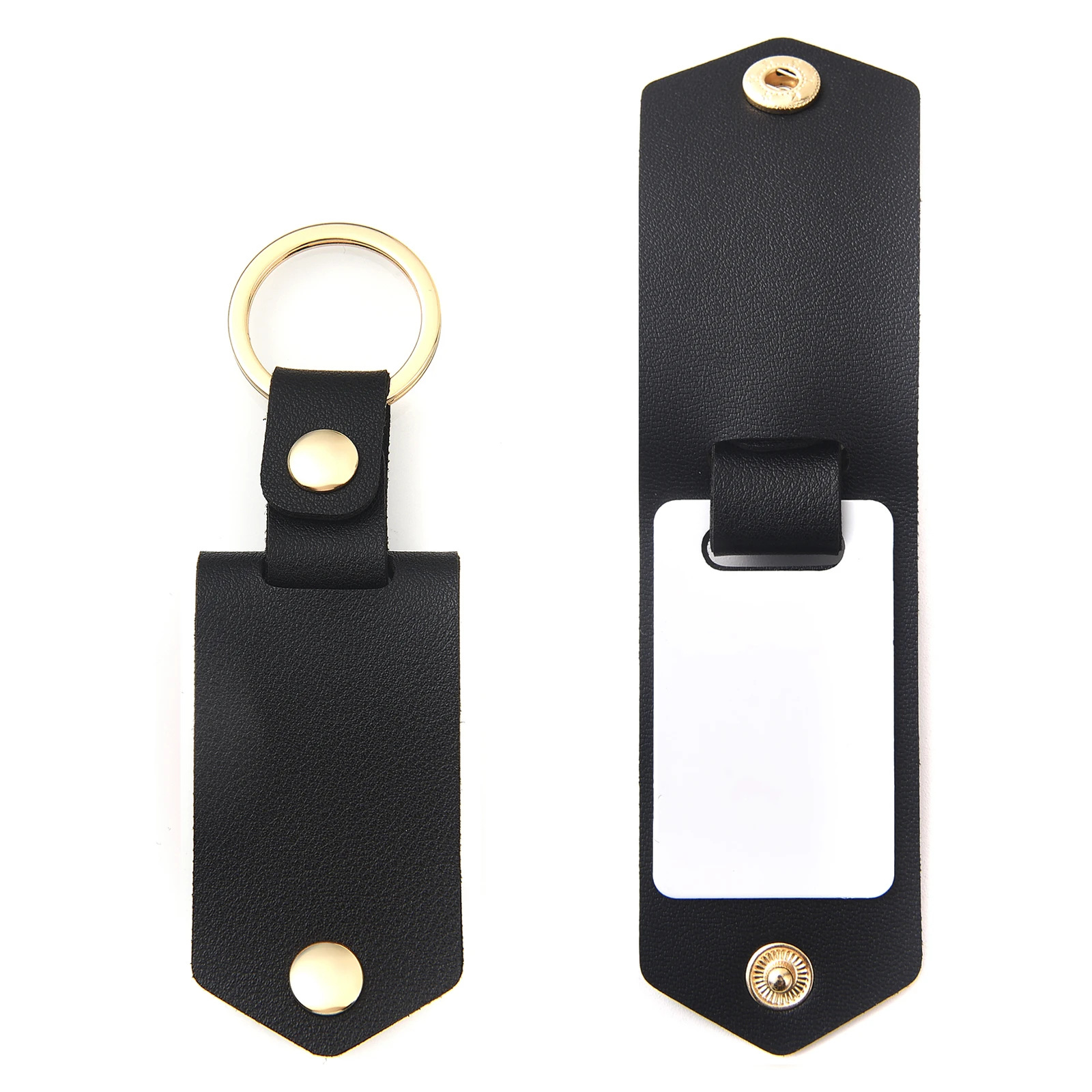 Personalized UV Color Printing Leather Keychain Photo Custom Text Creative Accessory-larkway tradelink