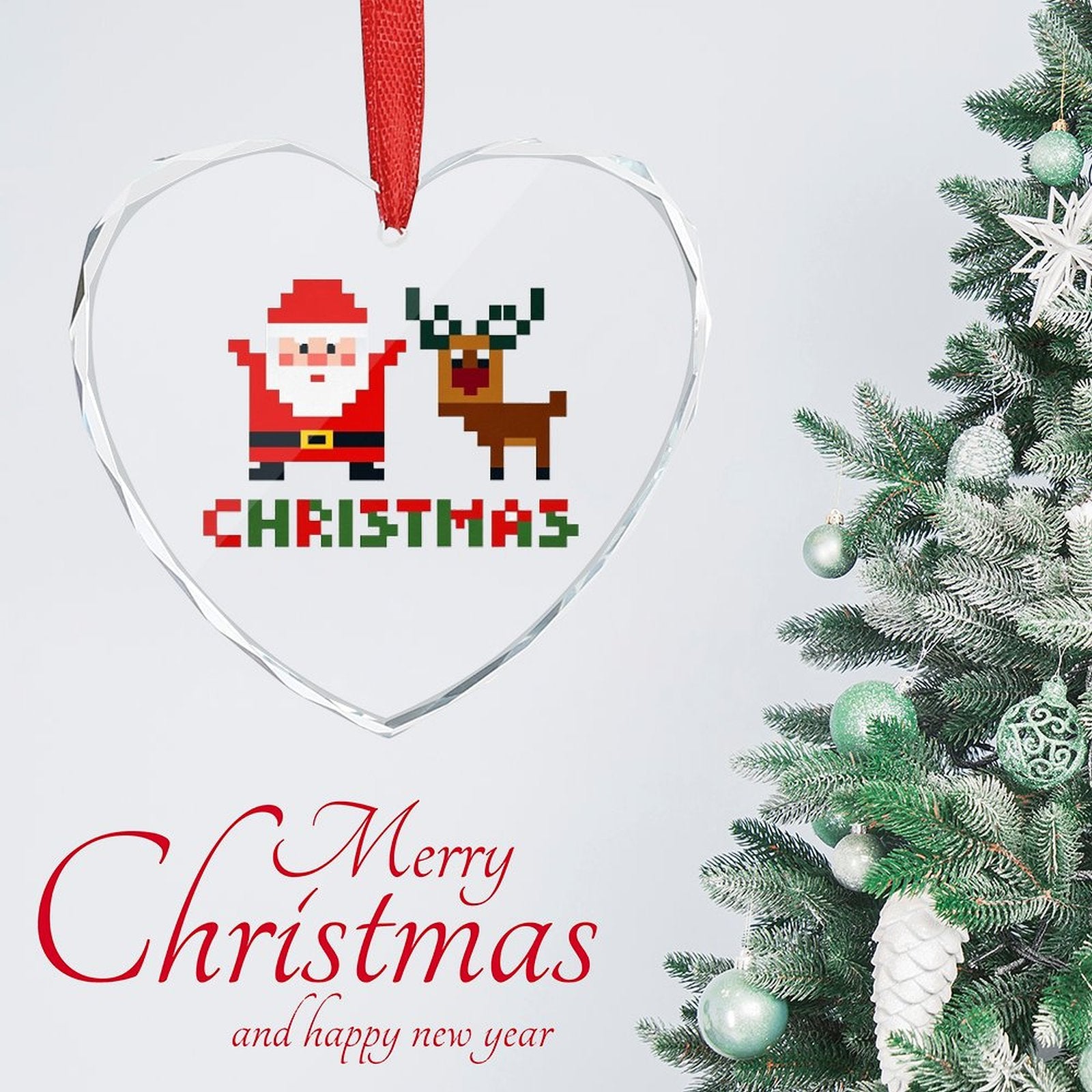 Custom Heart Shaped Crystal Glass Personalized Pendant Photo Decoration-larkway tradelink