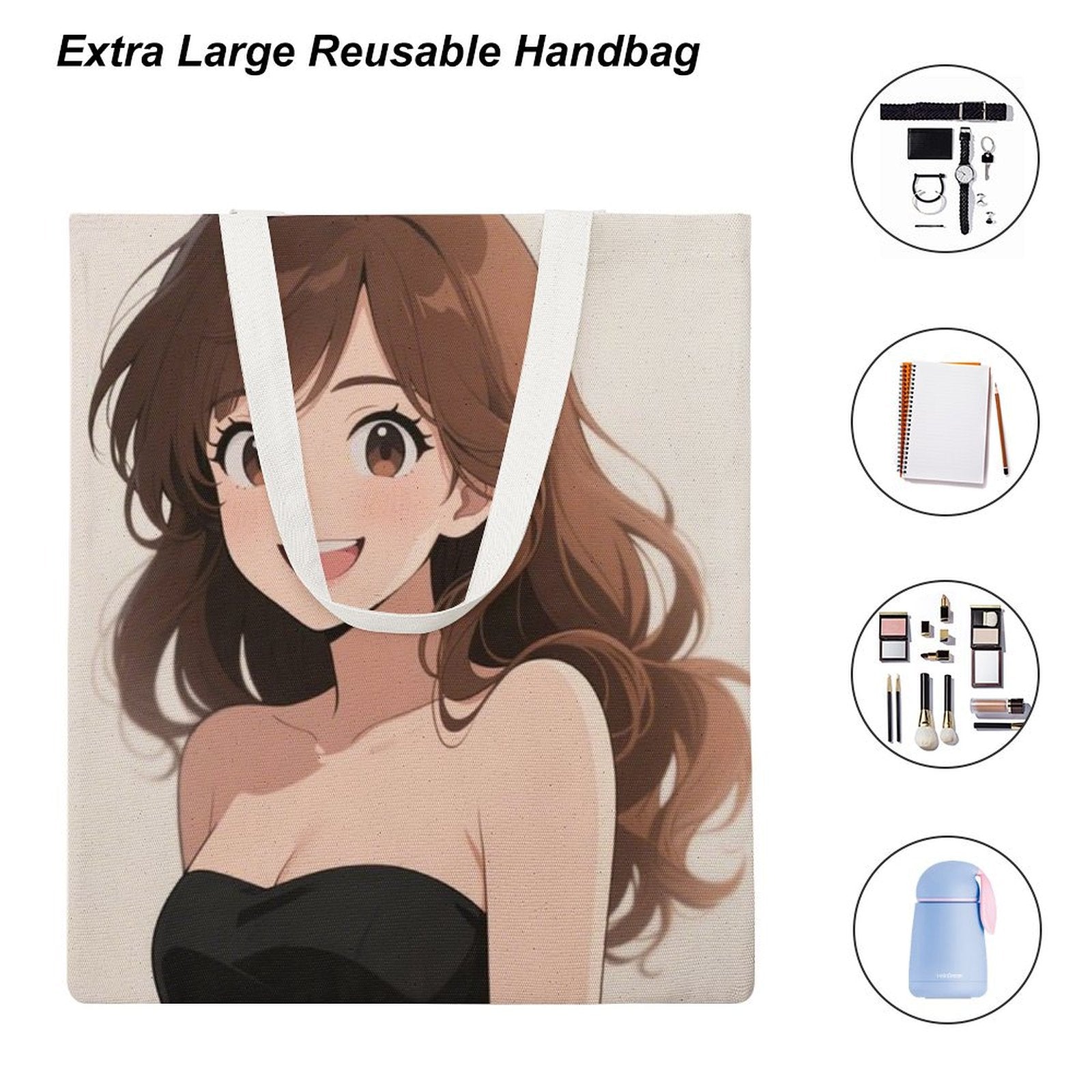 Custom Photo Martin Canvas Bag Personalized Tote Bag Double Sided Print 38x41cm（15x16.1 in）-larkway tradelink