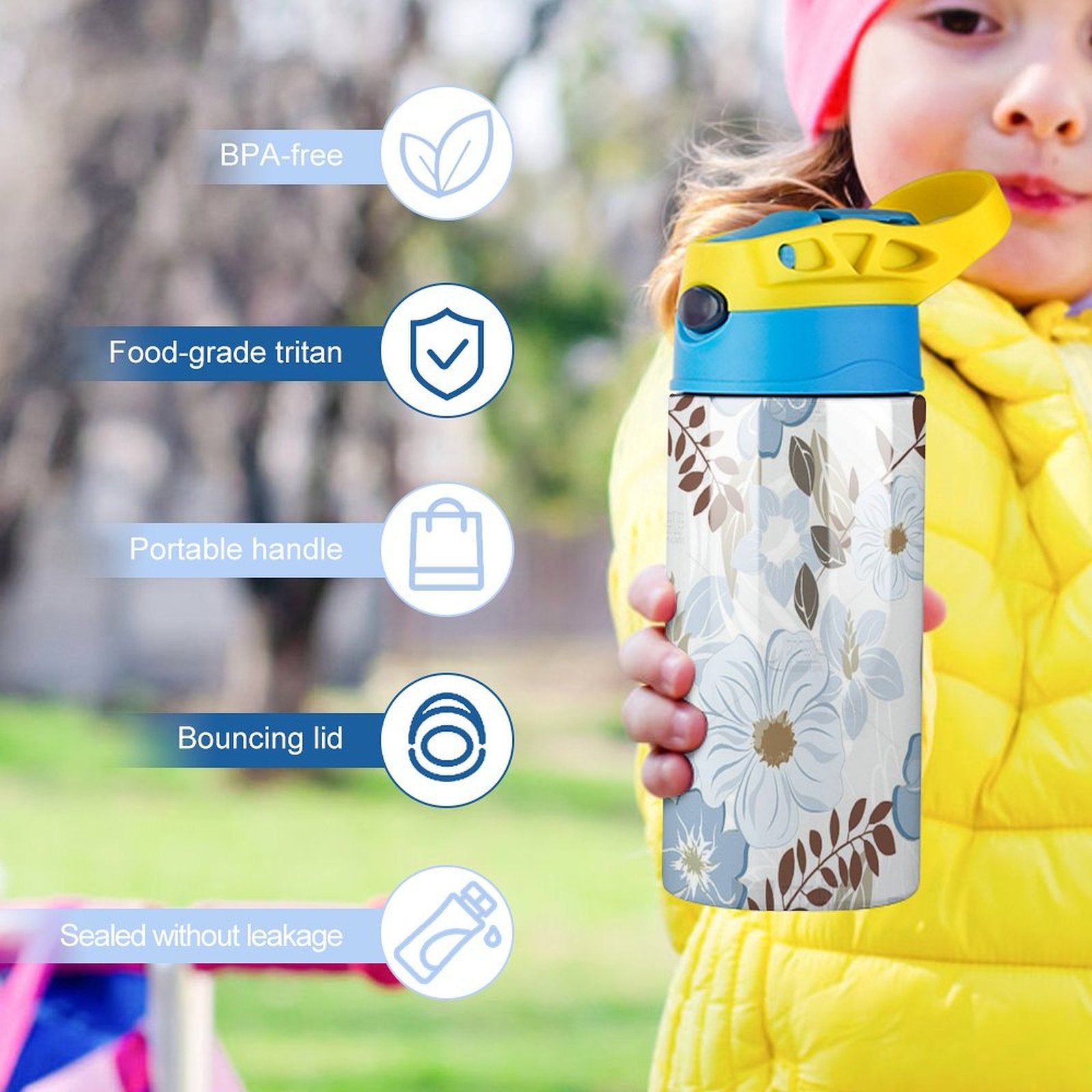 3D Display Custom Portable Flip Top Water Bottle Personalized Gifts For Kids-larkway tradelink