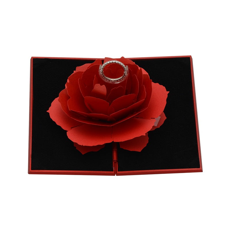 Rotating Rose Flower Ring Box Adjustable Creative Ring Box-larkway tradelink