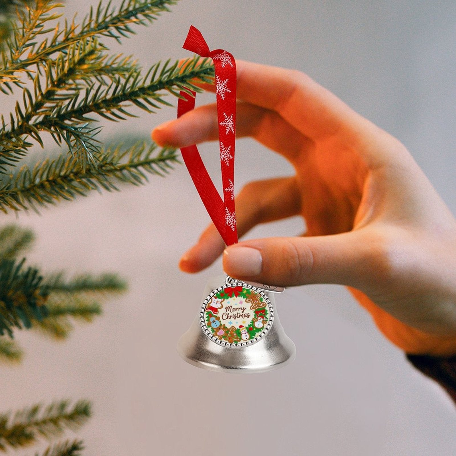 Custom Photo Christmas Bell Ornament Personalized Decoration with Multi Pendant-larkway tradelink