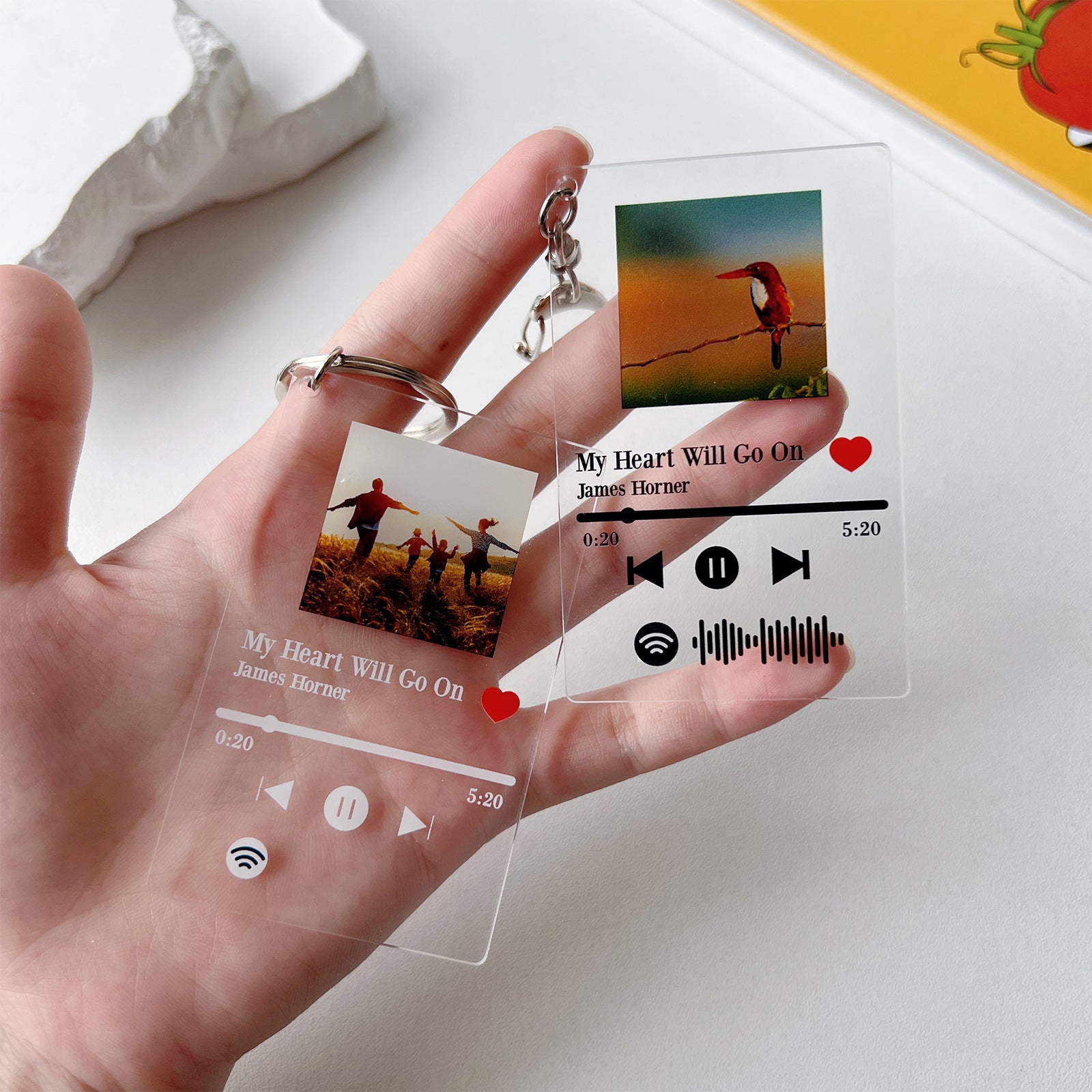 Personalized Scannable Music Keychain Spotify QR Code Plaque Custom Song & Photo Acrylic BFF Gift-larkway tradelink