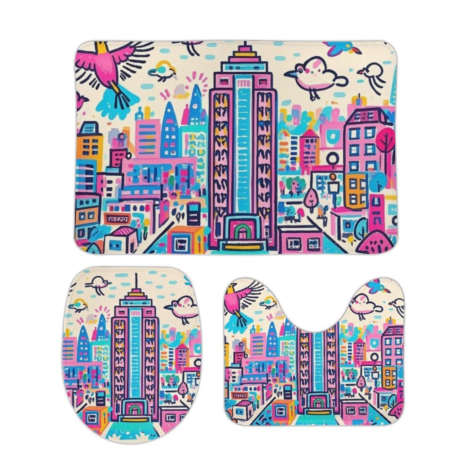 Custom Coral Velvet Floor Mat  Non Slip Dot Backing Personalized Picture Mat Set 3 Pcs-larkway tradelink