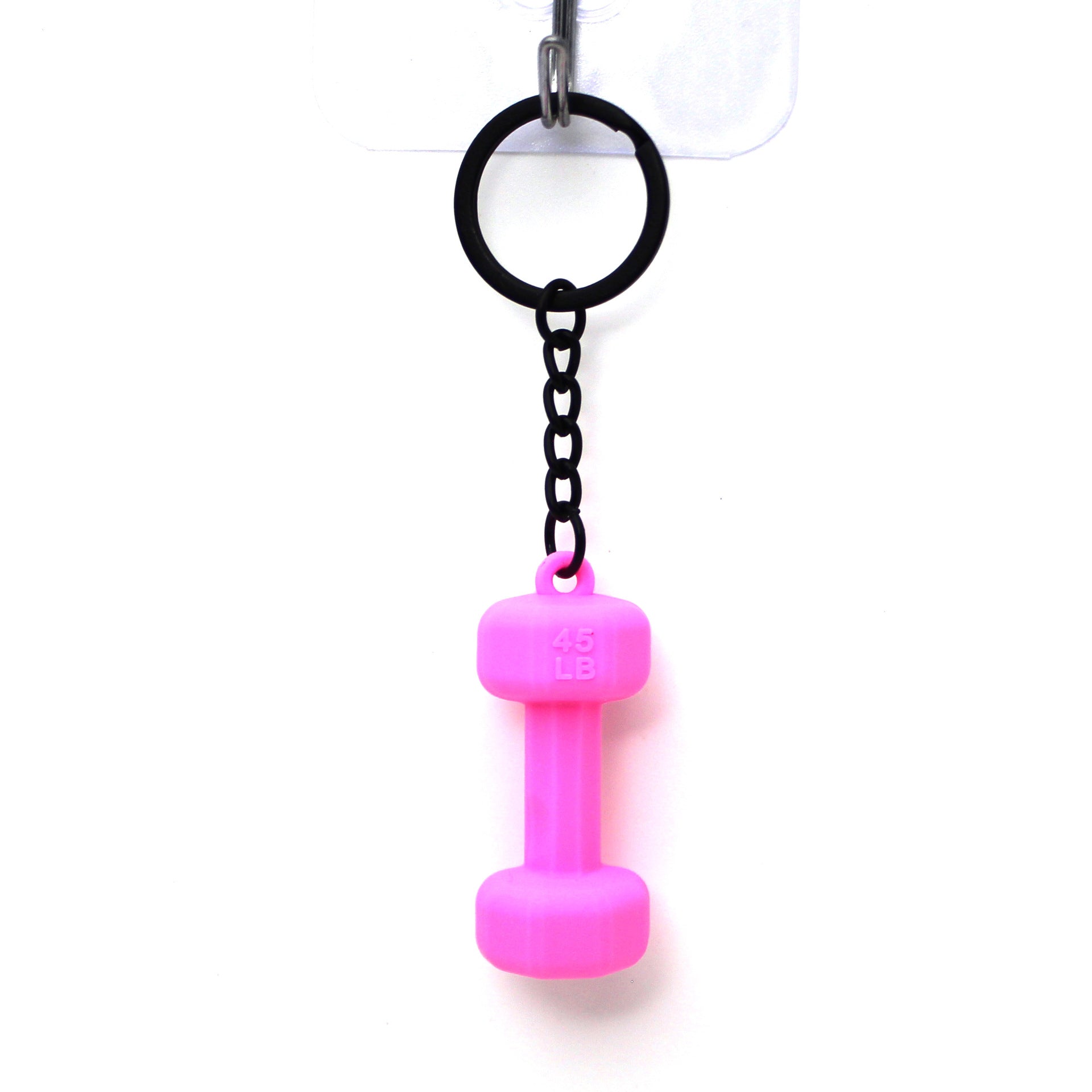 Dumbbell Keychain Accessories Equipment Pendant Metal Rubber Mini Backpack Keychain-larkway tradelink