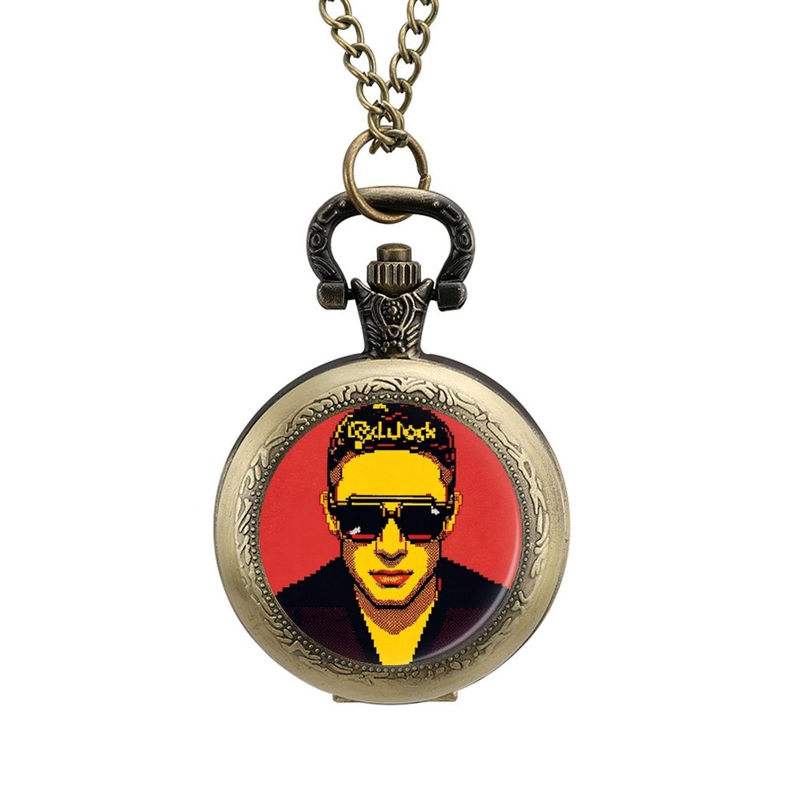 Custom Photo Alloy Pocket Watch Personalized Picture Watch High Gloss Finish-larkway tradelink