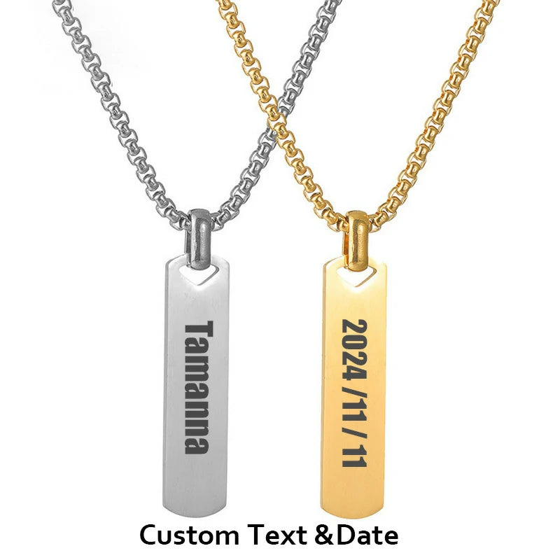 Personalized Laser engraved Necklace Custom Text And Photo Gift-larkway tradelink