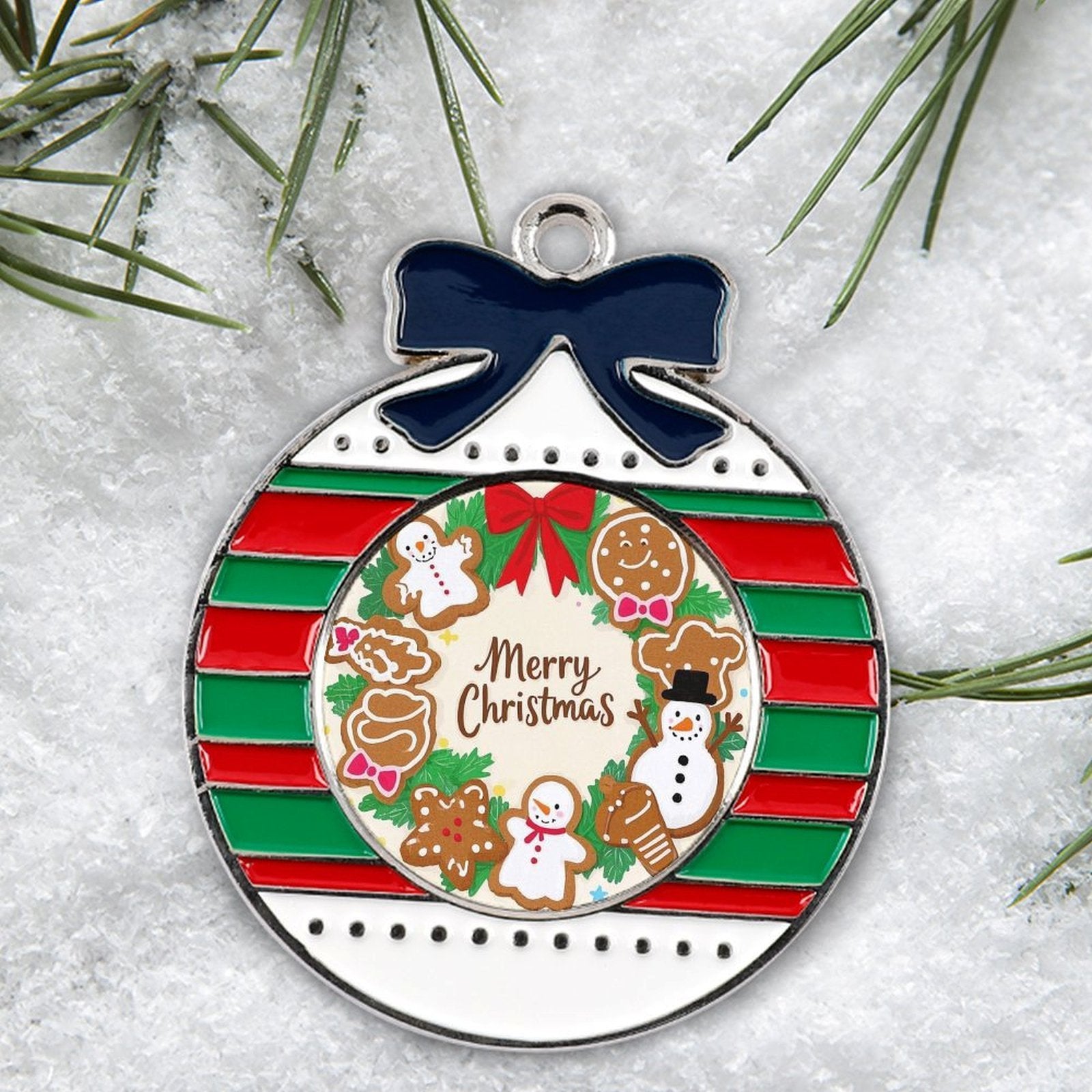 Custom Photo Alloy Christmas Ornament Personalized Christmas Pendant Decoration-larkway tradelink
