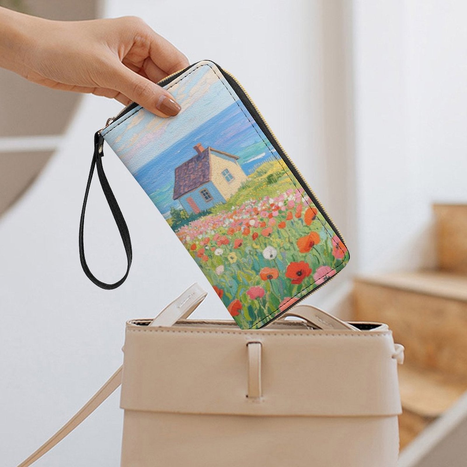 Custom Photo Leather Wallet Personalized Wallet With Lanyard Double Sided Design-larkway tradelink