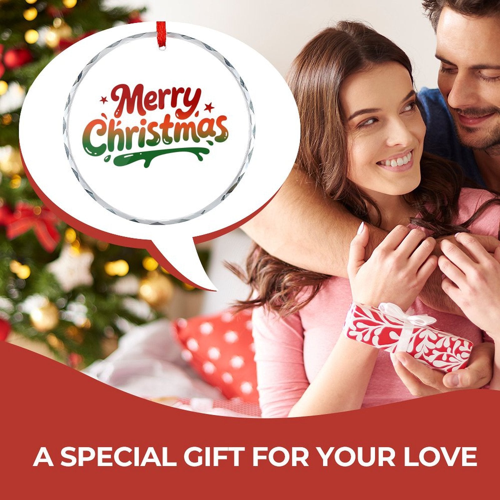 Custom Crystal Glass Pendant Personalized Photo Round Ornament Decoration-larkway tradelink