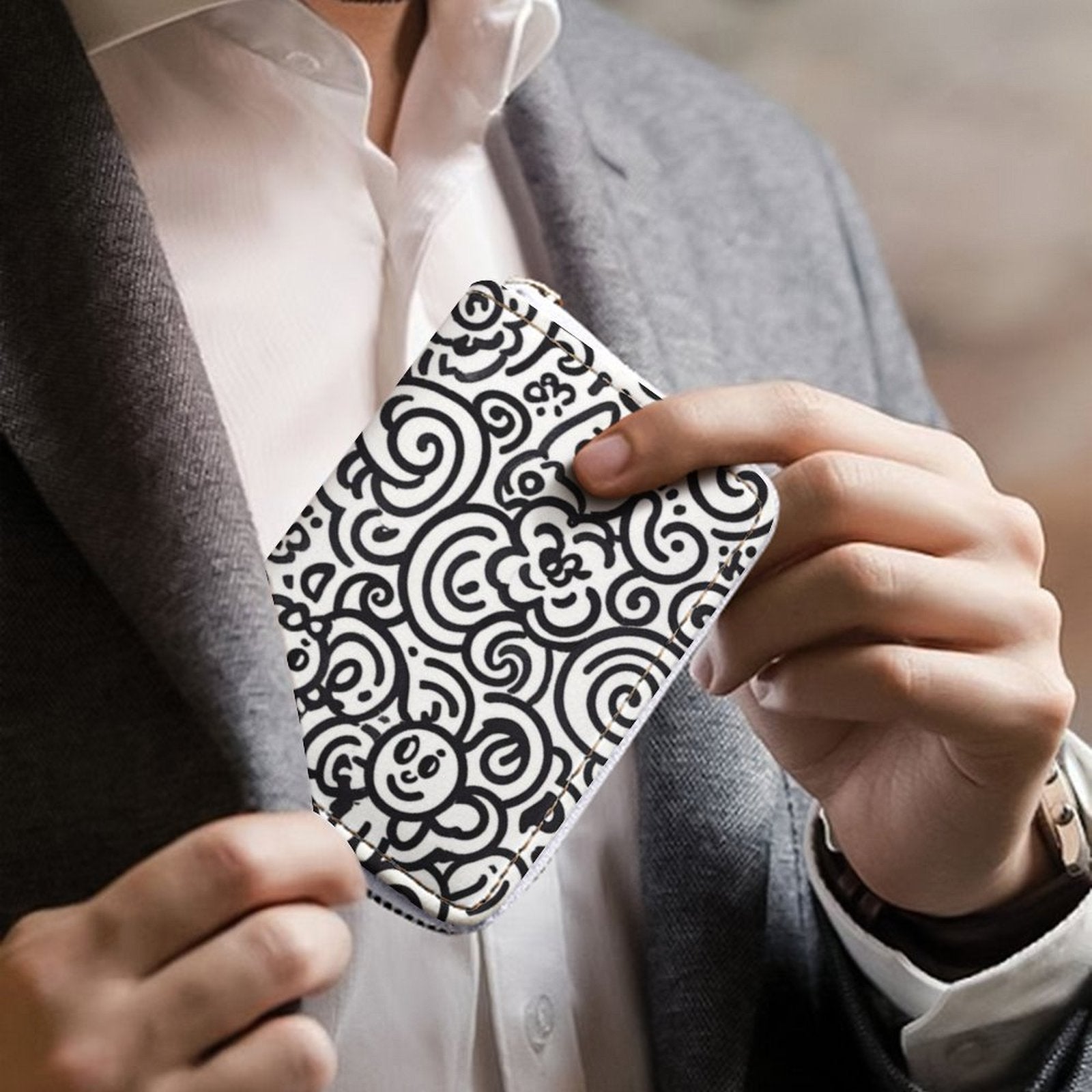 Custom Photo Leather Card Holder Personalized Card Bag Double Sided Design-larkway tradelink