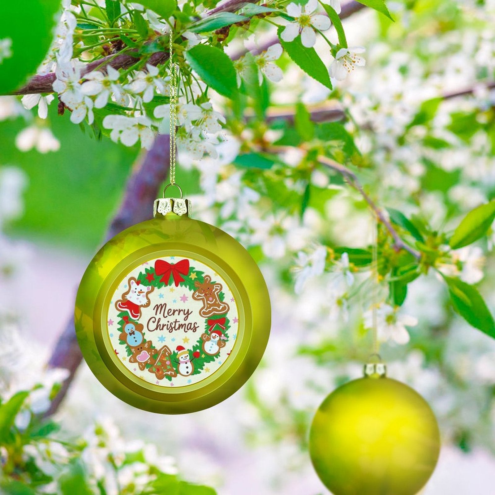 Custom Photo Christmas Ball Personalized Ornament Large 2.4in（6cm） 2 Colors-larkway tradelink