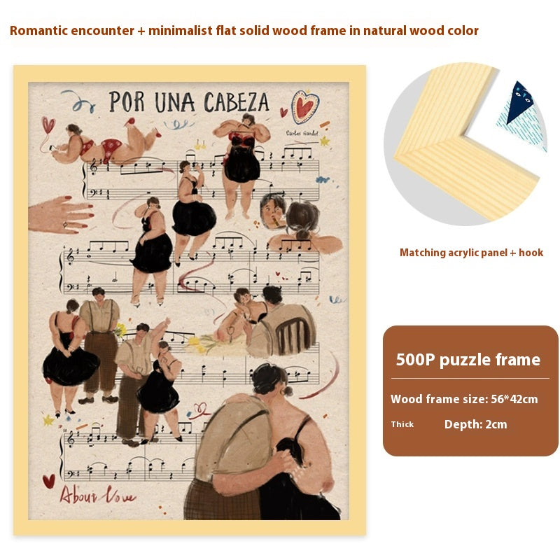 NFC Music Jigsaw Puzzle 500 Pieces Framed Scan to Play Songs Decompression Gift-larkway tradelink