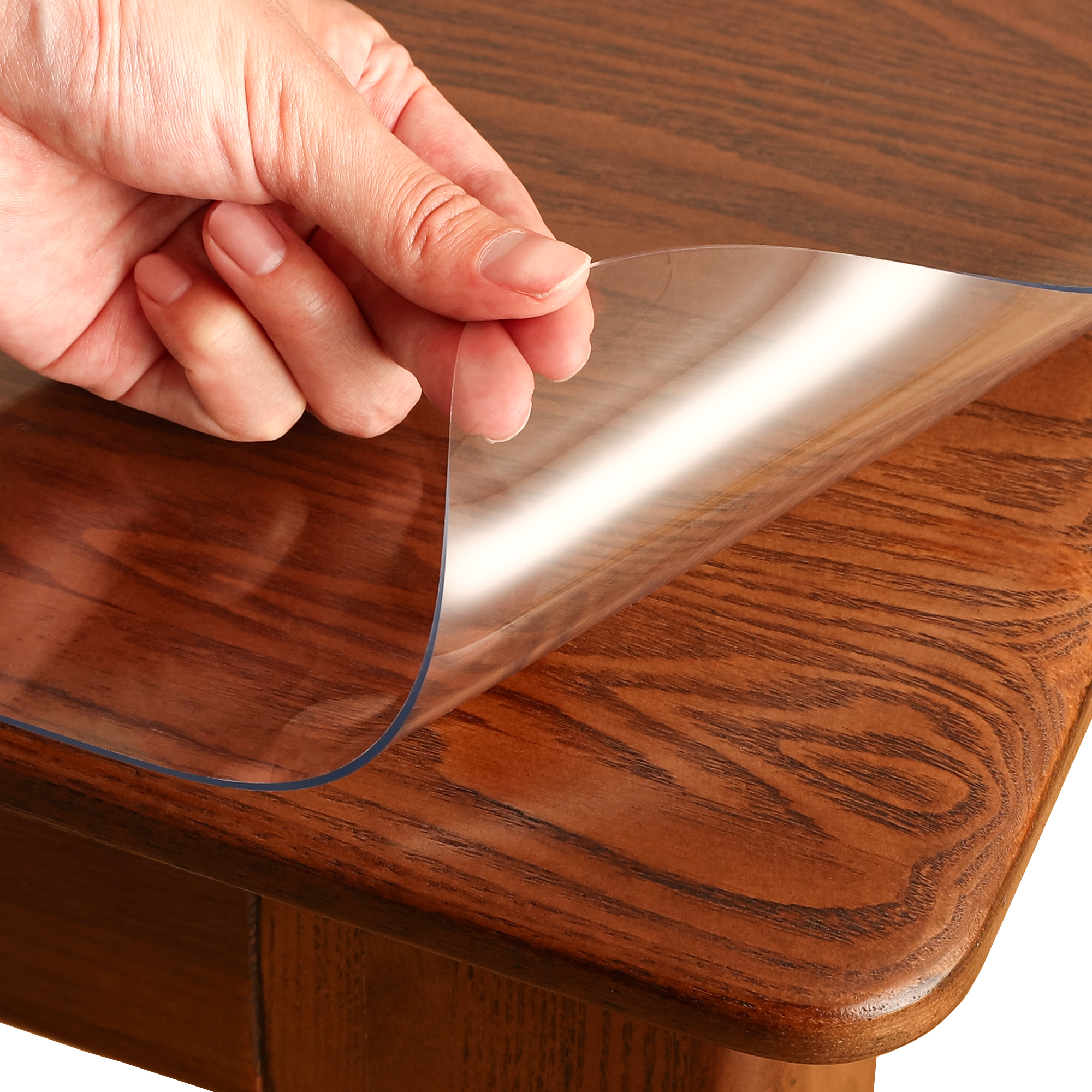 NAP2WELL Clear Table Cover Protector Rectangle, 1.5mm Transparent Plastic Table Protector Waterproof, Anti-scratch Clear Desk Mat for Office Desktop Dresser Night Stand Dining Table