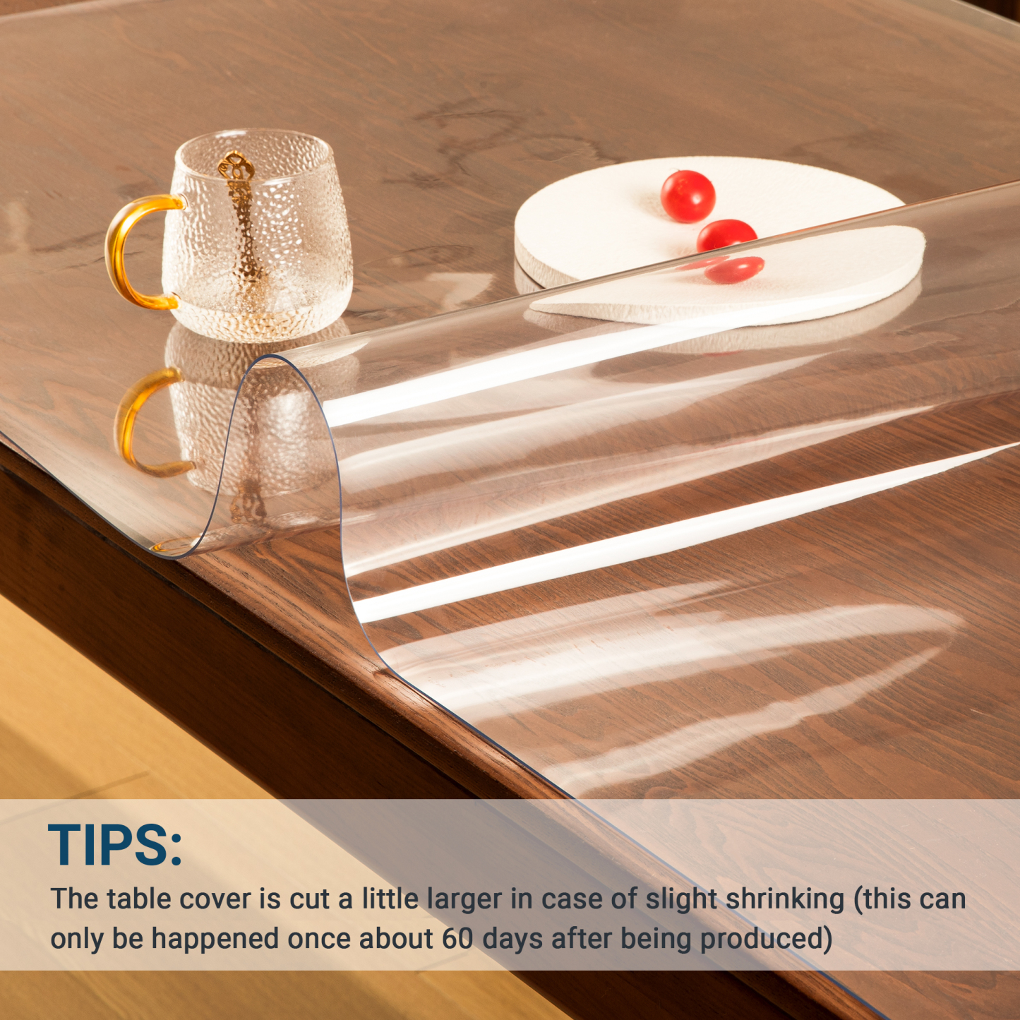 NAP2WELL Clear Table Cover Protector Rectangle, 1.5mm Transparent Plastic Table Protector Waterproof, Anti-scratch Clear Desk Mat for Office Desktop Dresser Night Stand Dining Table