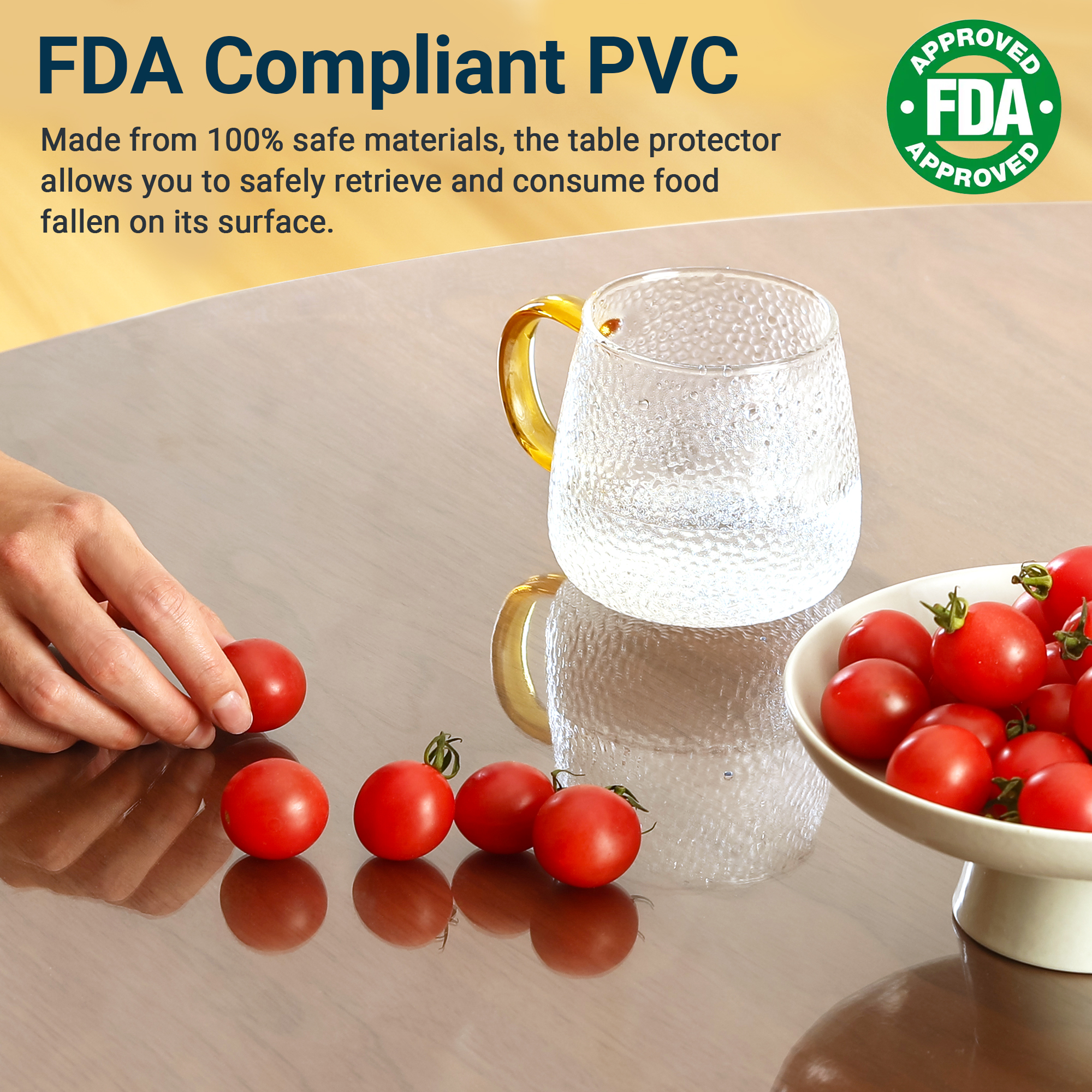 NAP2WELL Clear Table Cover Protector Rectangle, 1.5mm Transparent Plastic Table Protector Waterproof, Anti-scratch Clear Desk Mat for Office Desktop Dresser Night Stand Dining Table