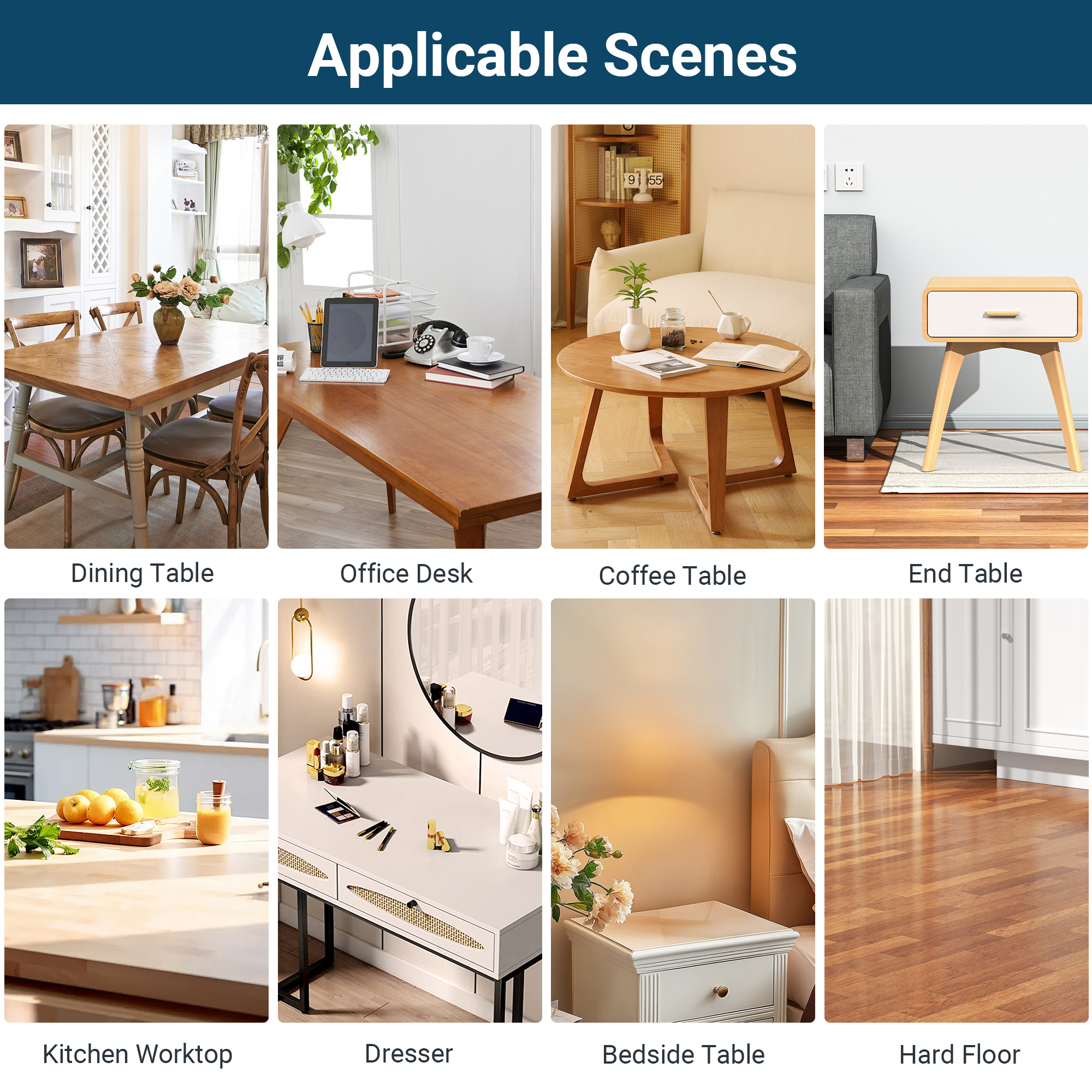 NAP2WELL Clear Table Cover Protector Rectangle, 1.5mm Transparent Plastic Table Protector Waterproof, Anti-scratch Clear Desk Mat for Office Desktop Dresser Night Stand Dining Table