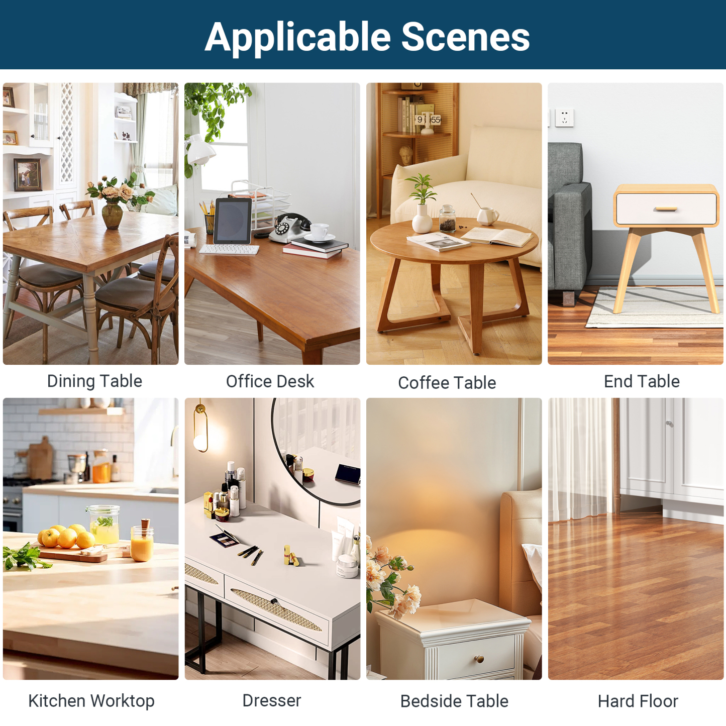 NAP2WELL Clear Table Cover Protector Rectangle, 1.5mm Transparent Plastic Table Protector Waterproof, Anti-scratch Clear Desk Mat for Office Desktop Dresser Night Stand Dining Table