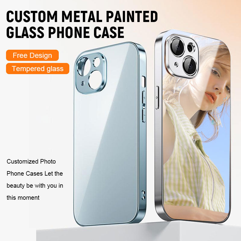 Custom Metal Painted Glass Phone Case