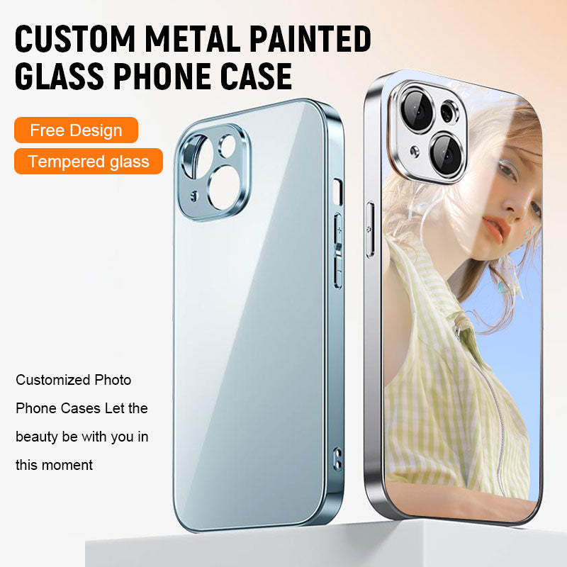 Custom Metal Painted Glass Phone Case