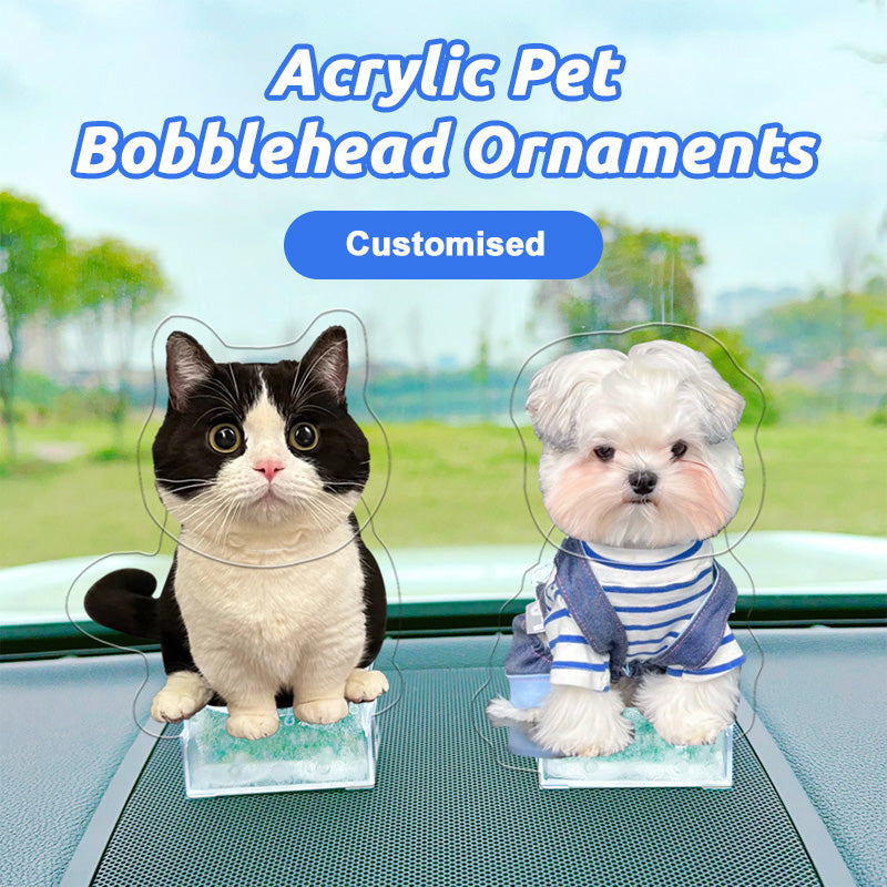 Personalized Bobblehead Acrylic Stand Custom Pet Photo Car Decoration Attractive Gift for Pet Lover