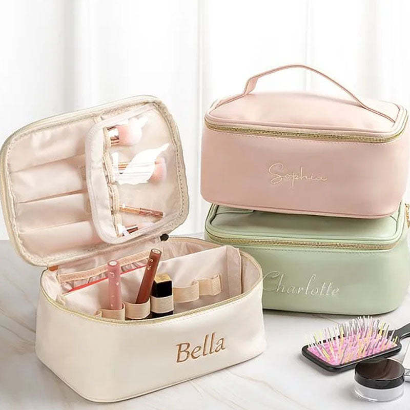 Personalisierte bestickte Reise-Make-up-Tasche