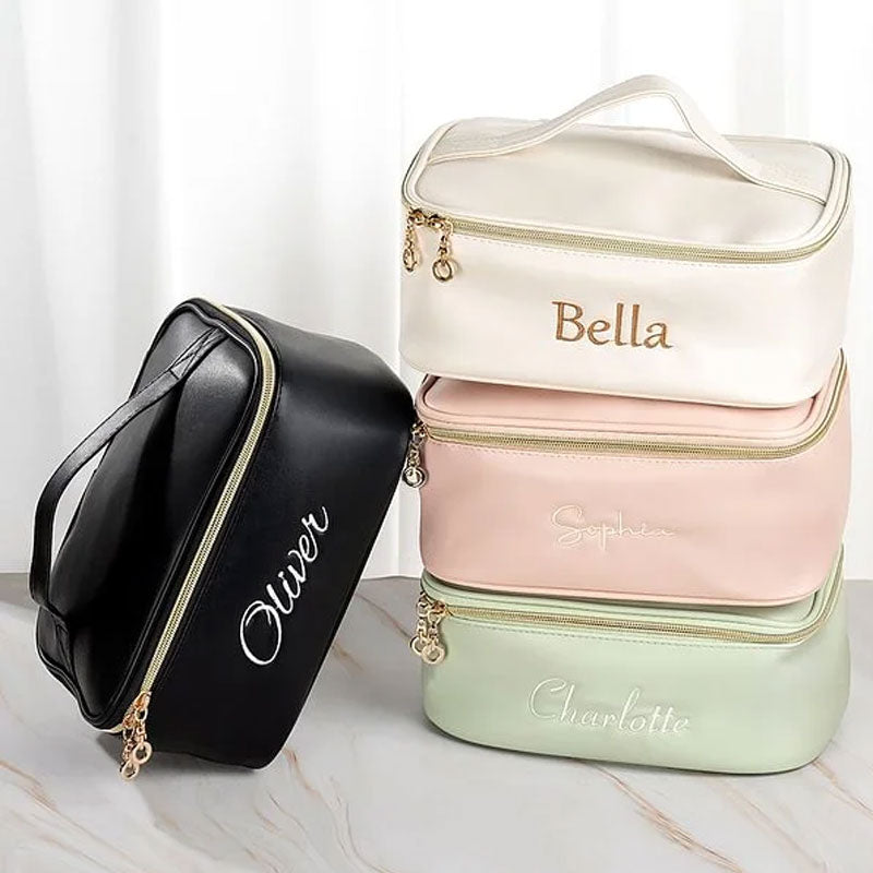 Personalisierte bestickte Reise-Make-up-Tasche