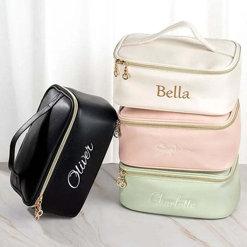 Personalisierte bestickte Reise-Make-up-Tasche