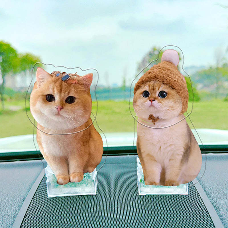 Personalized Bobblehead Acrylic Stand Custom Pet Photo Car Decoration Attractive Gift for Pet Lover