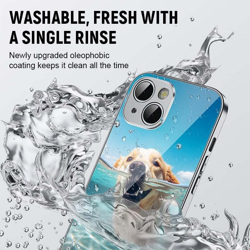 Custom Metal Painted Glass Phone Case