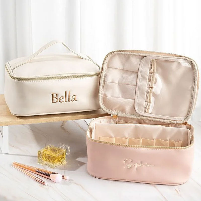 Personalisierte bestickte Reise-Make-up-Tasche