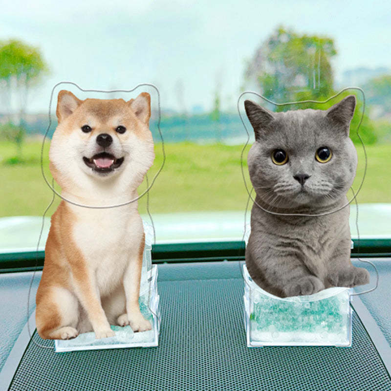 Personalized Bobblehead Acrylic Stand Custom Pet Photo Car Decoration Attractive Gift for Pet Lover