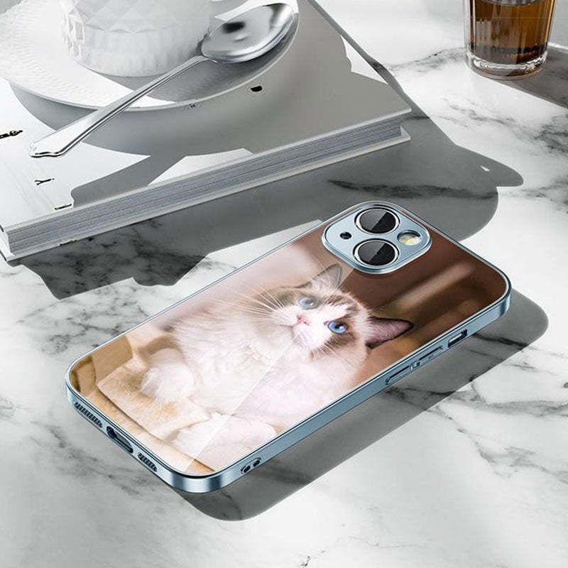 Custom Metal Painted Glass Phone Case