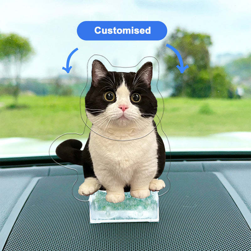 Personalized Bobblehead Acrylic Stand Custom Pet Photo Car Decoration Attractive Gift for Pet Lover