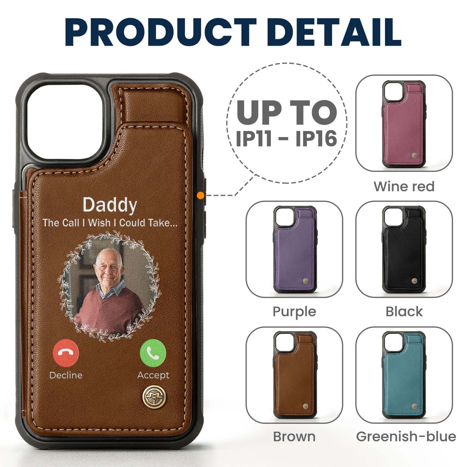 Personalisierte Foto Leder Flip Brieftasche Telefon Fall