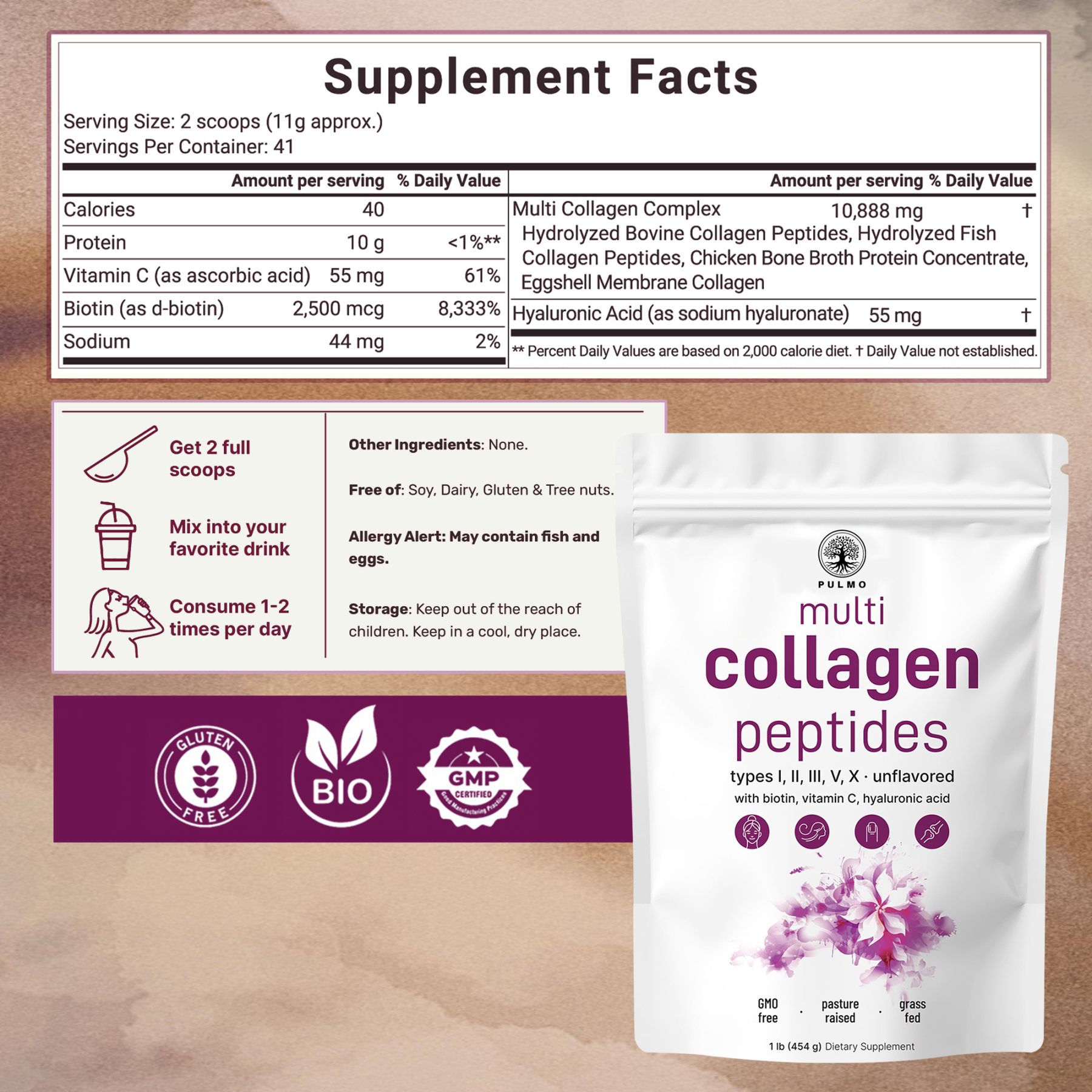 Pulmo Multi Collagen Peptides Powder