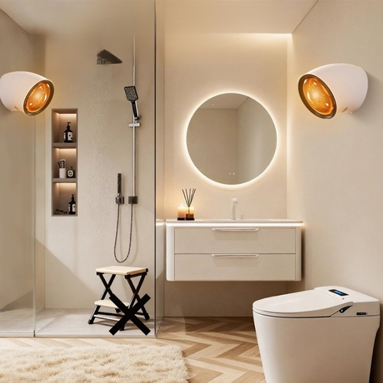 Drill-free bathroom heater