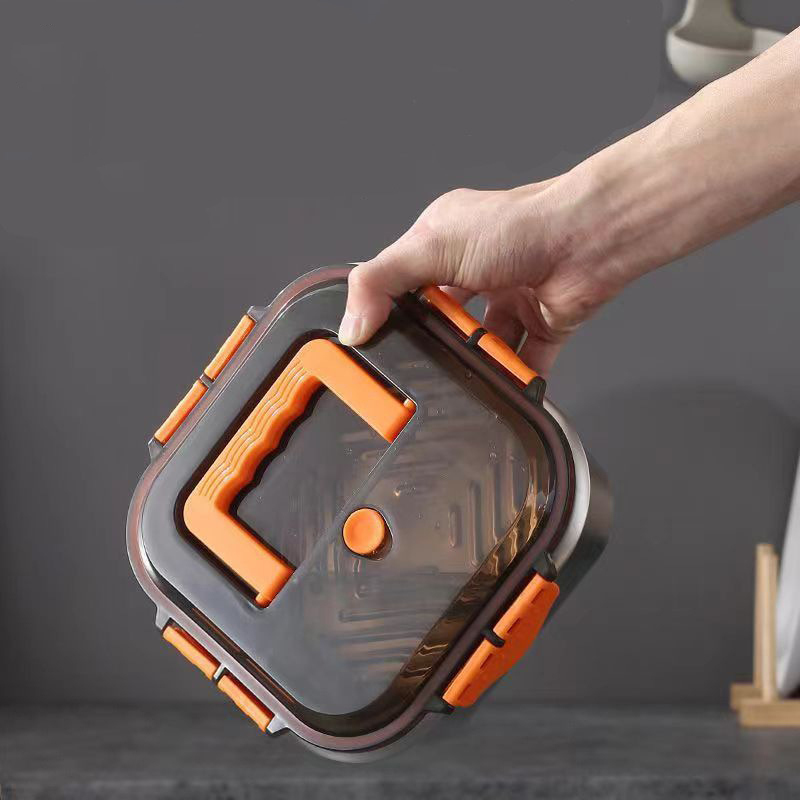 Thickened Stainless Steel Sealed Crisper Box with Handle