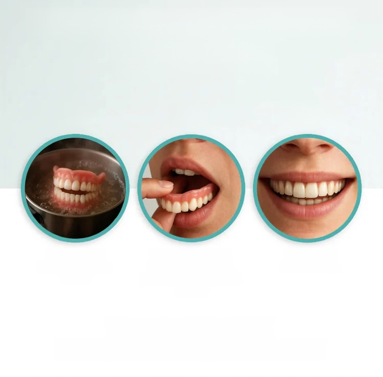 【FDA & BDA Dual-Certified Realistic Denture Set】Wear for Life, No Replacement Needed!