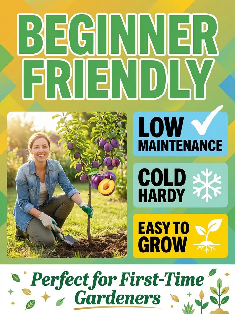 🌱Beginner-Friendly Prune Saplings🫐 Self-pollinating, High-yielding, Easy to Grow, Freeze-resistant to -5℃🏡