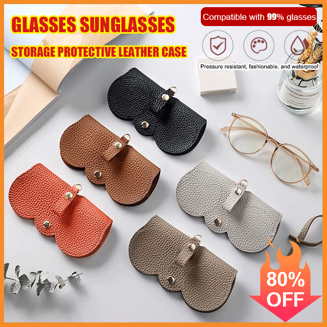 Glasses storage protective leather case