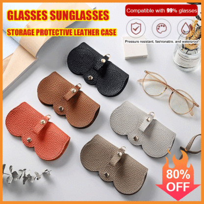 Glasses storage protective leather case