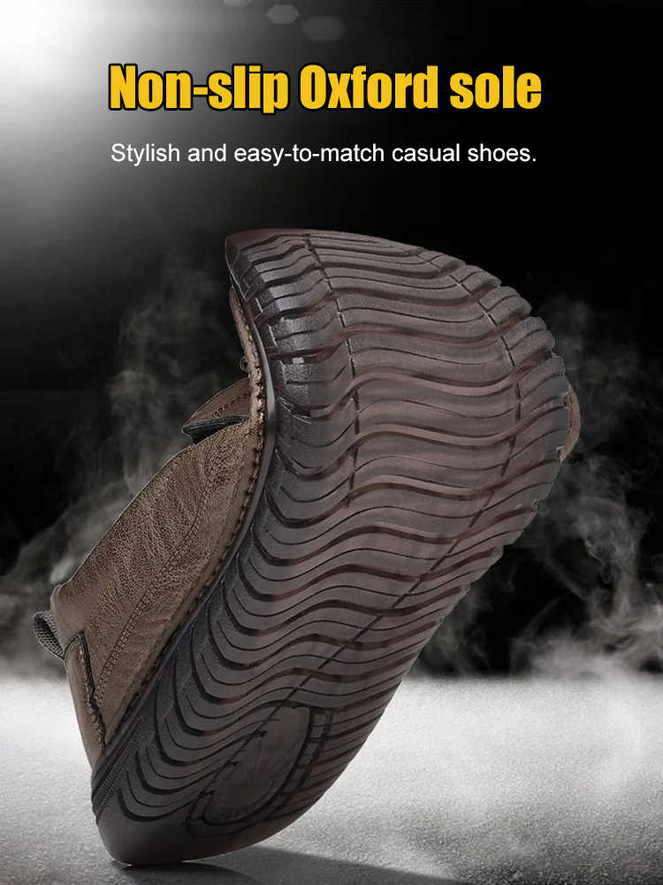 Slip-on casual leather shoes