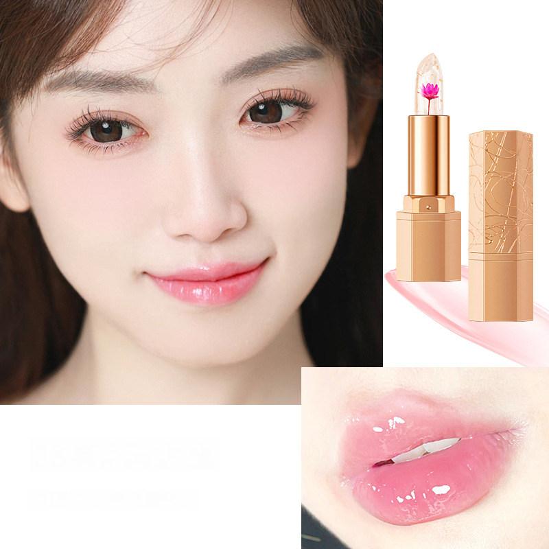 💄Crystal Gold Foil Temperature-Sensitive Color-Changing Lipstick! A unique shade for every person, 98% moisturizing and non-drying, creating a natural lip look.