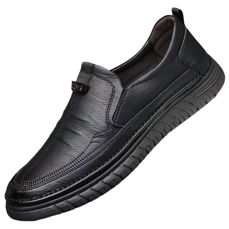 Slip-on casual leather shoes