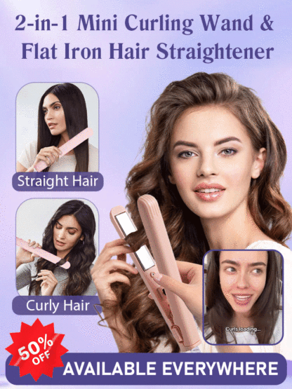 🔥10-second heat-up! 2-in-1 straightening and curling iron✨️, change your style anytime, anywhere👩‍🦰