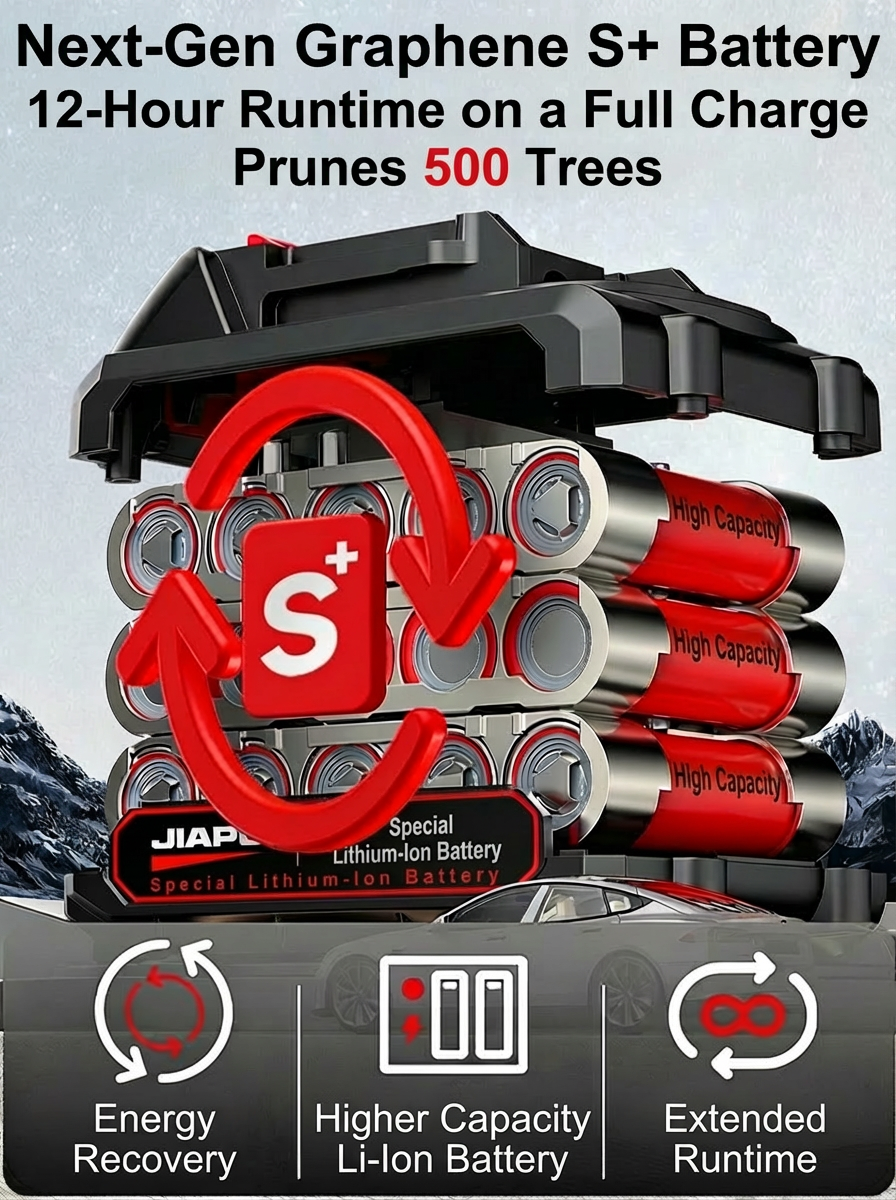 ✂️ High-speed electric lithium-ion pruning shears, wirelessly powered for easy and efficient pruning of thick branches!