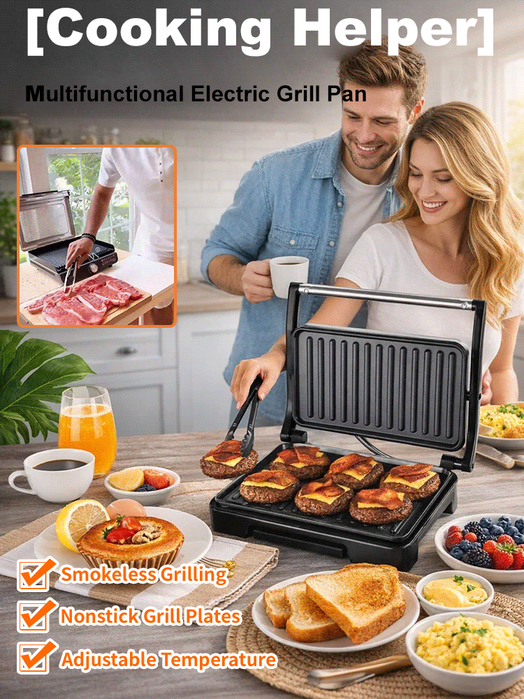 🍳Cooking Assistant Multifunktionale elektrische Grillpfanne | 50 % Rabatt! Grillen, Braten und Wok-Kosten – alles in einem Gerät! ✨ Kostenloser Versand