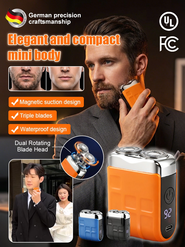 🪒Lightweight and efficient mini shaver｜Suitable for 99.8% of coarse beards, approximately 180 days on a single charge